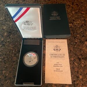 Korean War Memorial 1991 P 90% Silver dollar